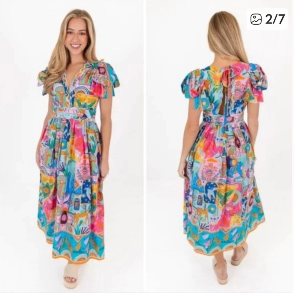NWT Vibrant Floral Maxi Dress - Picture 6 of 8